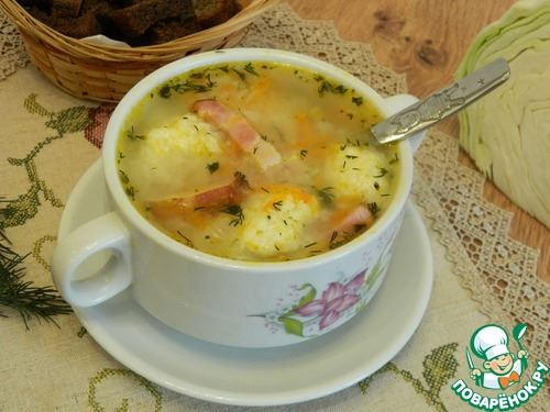 Суп с капустными галушками