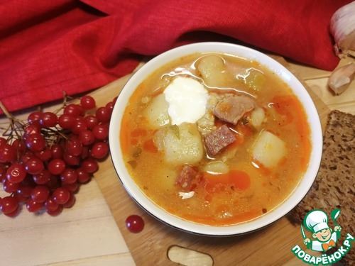 Суп с картофелем и беконом