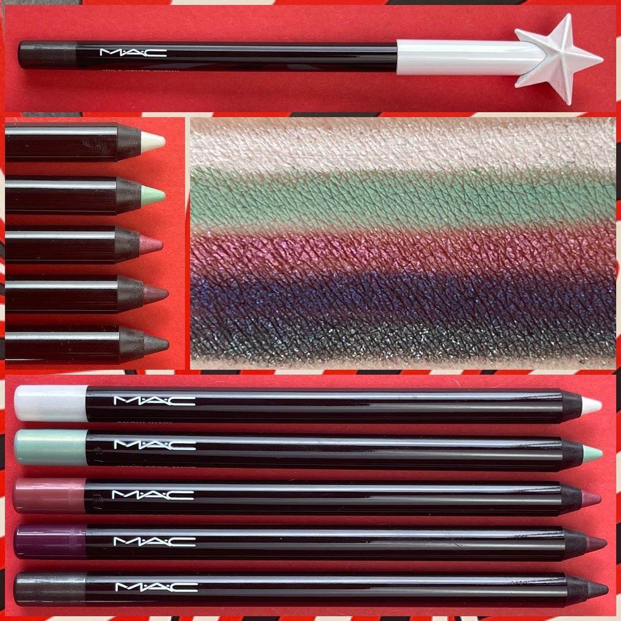 MAC Powerpoint Eye Pencil Christmas Holiday 2021 - Swatches
